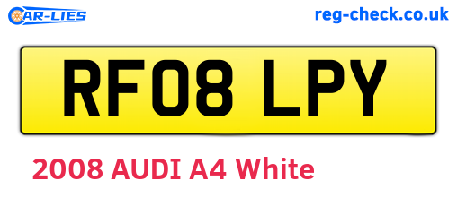 RF08LPY are the vehicle registration plates.