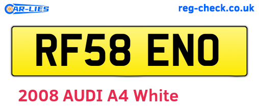 RF58ENO are the vehicle registration plates.