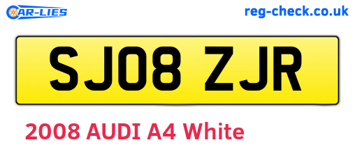 SJ08ZJR are the vehicle registration plates.