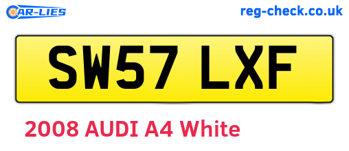 SW57LXF are the vehicle registration plates.