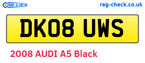 DK08UWS are the vehicle registration plates.