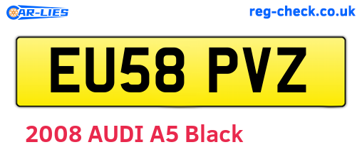 EU58PVZ are the vehicle registration plates.