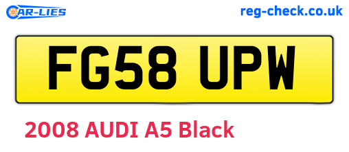FG58UPW are the vehicle registration plates.