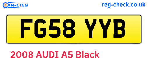 FG58YYB are the vehicle registration plates.