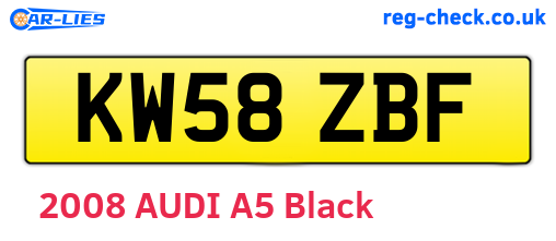 KW58ZBF are the vehicle registration plates.