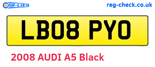 LB08PYO are the vehicle registration plates.