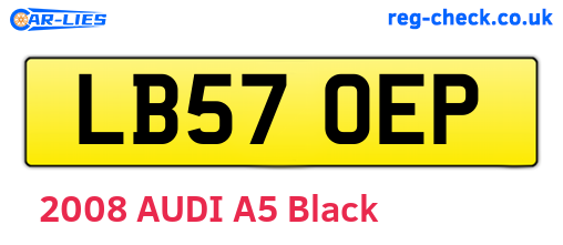 LB57OEP are the vehicle registration plates.