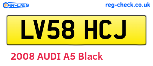 LV58HCJ are the vehicle registration plates.