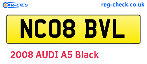 NC08BVL are the vehicle registration plates.