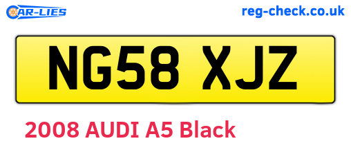 NG58XJZ are the vehicle registration plates.