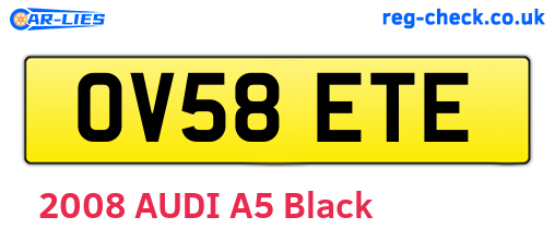 OV58ETE are the vehicle registration plates.