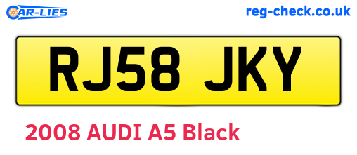 RJ58JKY are the vehicle registration plates.