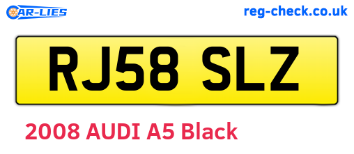 RJ58SLZ are the vehicle registration plates.