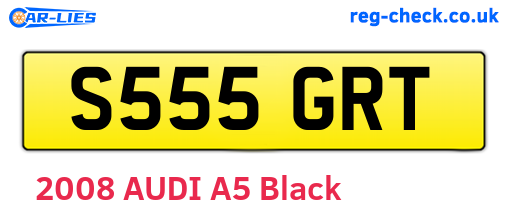 S555GRT are the vehicle registration plates.
