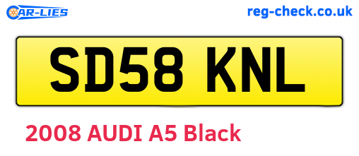 SD58KNL are the vehicle registration plates.