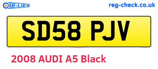 SD58PJV are the vehicle registration plates.