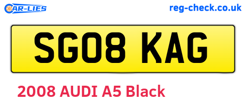 SG08KAG are the vehicle registration plates.