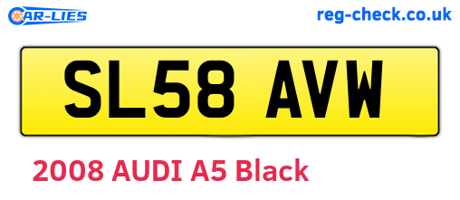 SL58AVW are the vehicle registration plates.