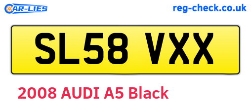 SL58VXX are the vehicle registration plates.