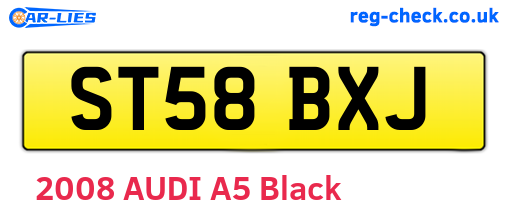 ST58BXJ are the vehicle registration plates.