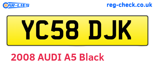 YC58DJK are the vehicle registration plates.