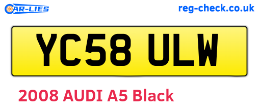 YC58ULW are the vehicle registration plates.