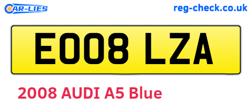 EO08LZA are the vehicle registration plates.