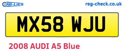 MX58WJU are the vehicle registration plates.