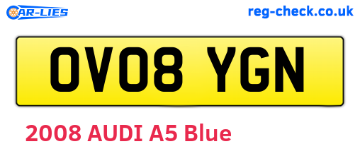 OV08YGN are the vehicle registration plates.