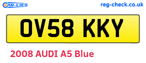 OV58KKY are the vehicle registration plates.