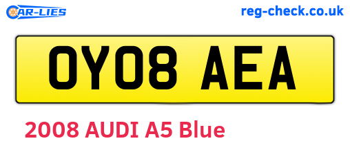 OY08AEA are the vehicle registration plates.