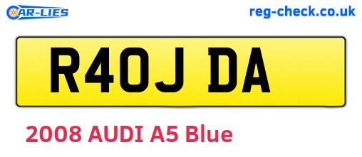 R40JDA are the vehicle registration plates.