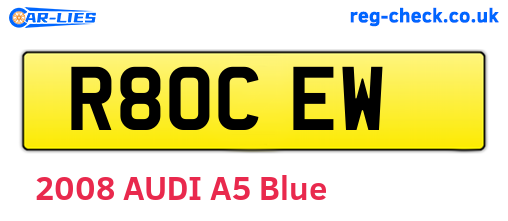 R80CEW are the vehicle registration plates.