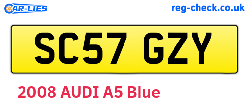 SC57GZY are the vehicle registration plates.