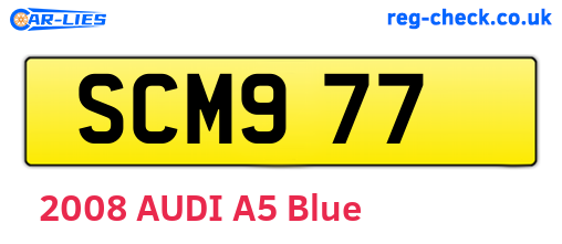 SCM977 are the vehicle registration plates.