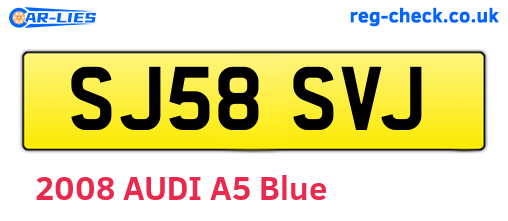 SJ58SVJ are the vehicle registration plates.