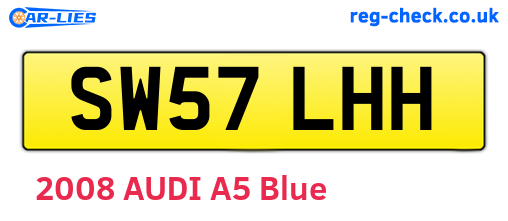 SW57LHH are the vehicle registration plates.