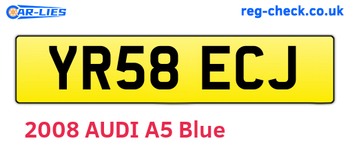YR58ECJ are the vehicle registration plates.