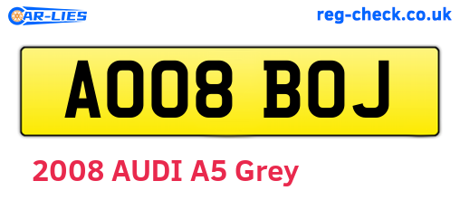 AO08BOJ are the vehicle registration plates.