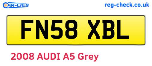 FN58XBL are the vehicle registration plates.