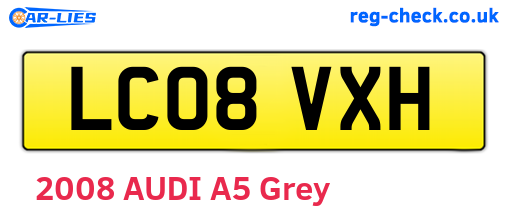 LC08VXH are the vehicle registration plates.