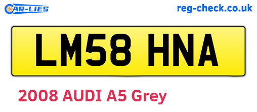 LM58HNA are the vehicle registration plates.