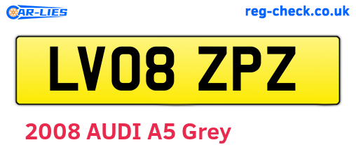 LV08ZPZ are the vehicle registration plates.