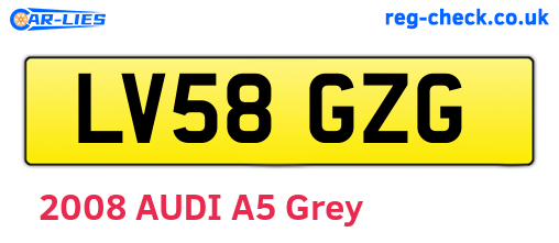 LV58GZG are the vehicle registration plates.