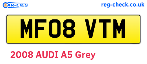 MF08VTM are the vehicle registration plates.