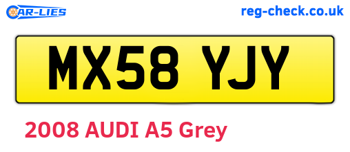 MX58YJY are the vehicle registration plates.