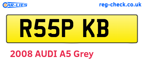 R55PKB are the vehicle registration plates.