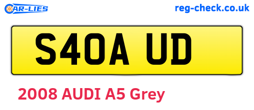 S40AUD are the vehicle registration plates.