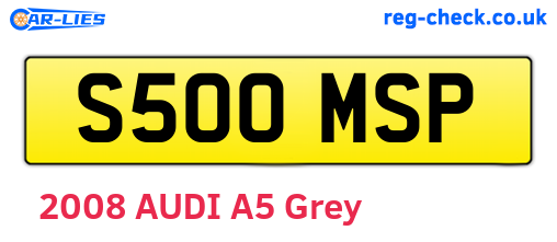 S500MSP are the vehicle registration plates.