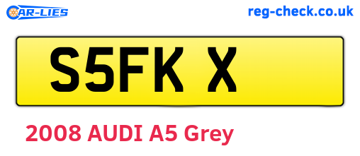 S5FKX are the vehicle registration plates.